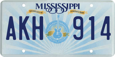 MS license plate AKH914