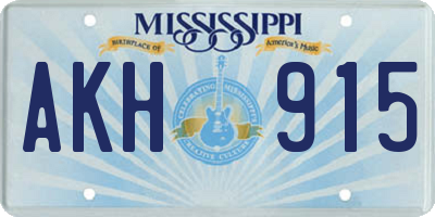 MS license plate AKH915