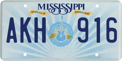 MS license plate AKH916