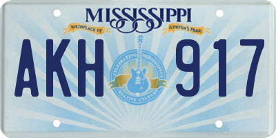 MS license plate AKH917