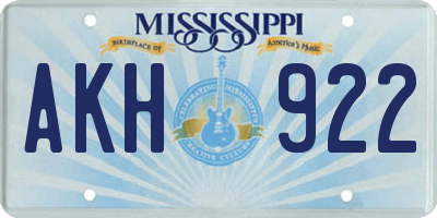 MS license plate AKH922