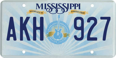 MS license plate AKH927