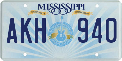 MS license plate AKH940