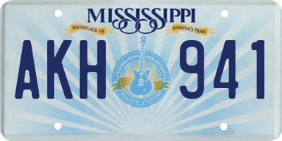 MS license plate AKH941