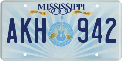 MS license plate AKH942