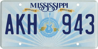 MS license plate AKH943