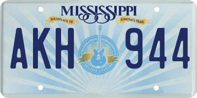 MS license plate AKH944