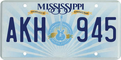 MS license plate AKH945
