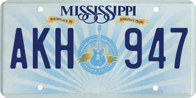 MS license plate AKH947