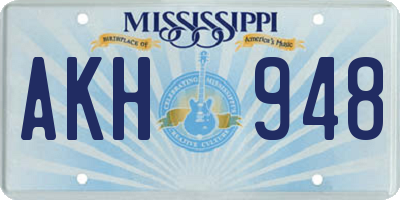 MS license plate AKH948