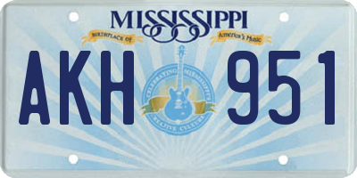 MS license plate AKH951