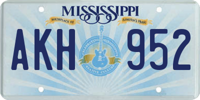 MS license plate AKH952