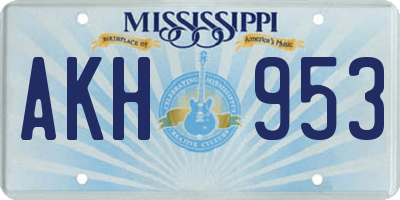MS license plate AKH953