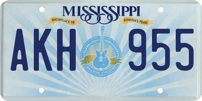 MS license plate AKH955