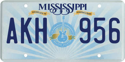 MS license plate AKH956
