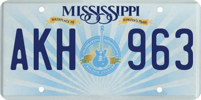 MS license plate AKH963