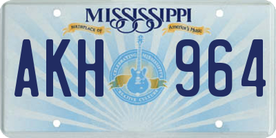 MS license plate AKH964