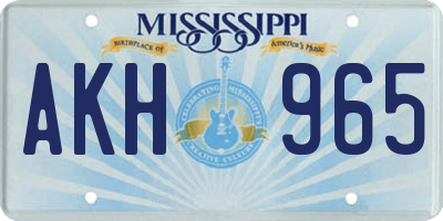 MS license plate AKH965
