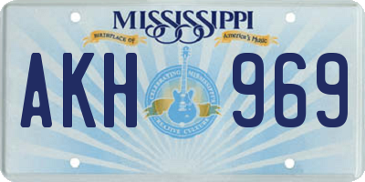 MS license plate AKH969