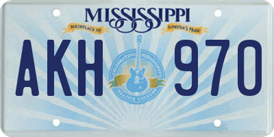 MS license plate AKH970