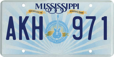 MS license plate AKH971