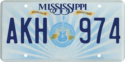 MS license plate AKH974