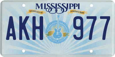 MS license plate AKH977