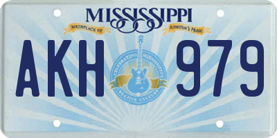 MS license plate AKH979