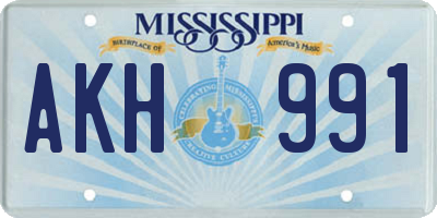 MS license plate AKH991