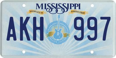 MS license plate AKH997