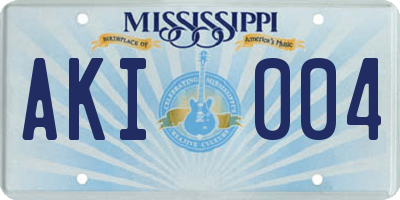 MS license plate AKI004