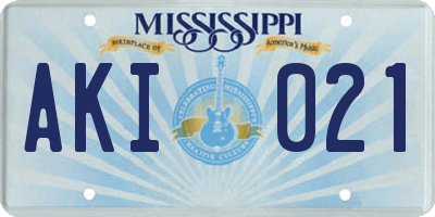 MS license plate AKI021