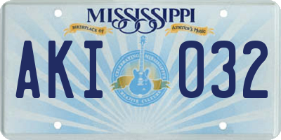 MS license plate AKI032