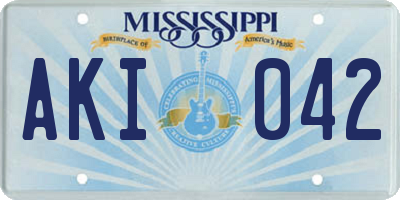 MS license plate AKI042
