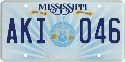 MS license plate AKI046