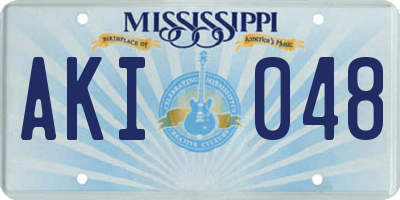 MS license plate AKI048