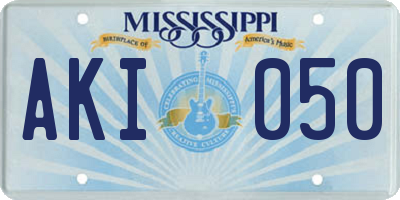 MS license plate AKI050
