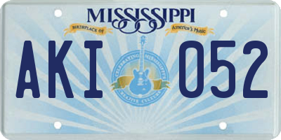 MS license plate AKI052