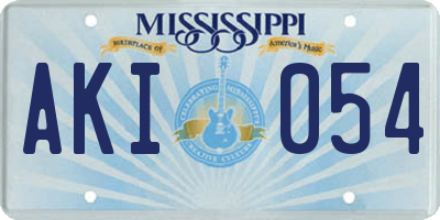 MS license plate AKI054