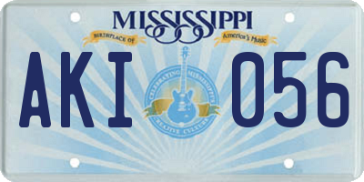 MS license plate AKI056
