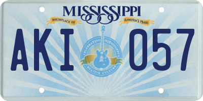 MS license plate AKI057