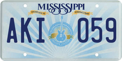 MS license plate AKI059