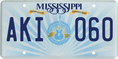 MS license plate AKI060