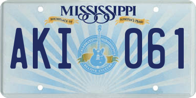 MS license plate AKI061