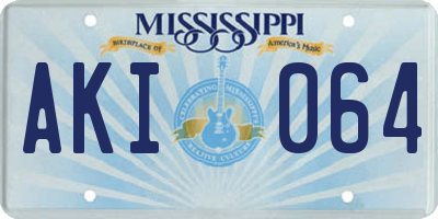 MS license plate AKI064