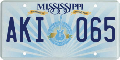MS license plate AKI065