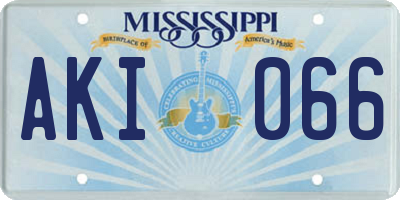 MS license plate AKI066