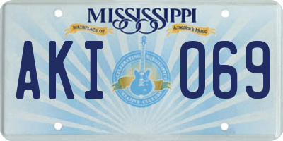 MS license plate AKI069
