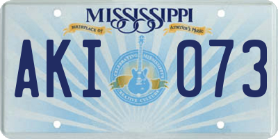 MS license plate AKI073
