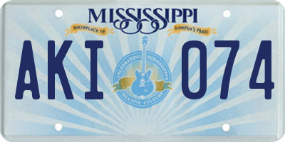 MS license plate AKI074